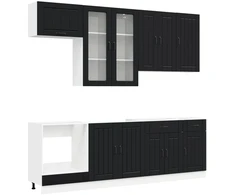 Virtuvės vienetas LUCCA 8 pcs Juoda Apdirbta mediena