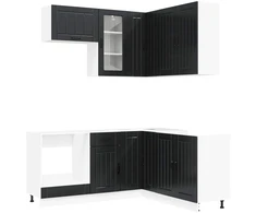 Virtuvės vienetas LUCCA 8 pcs Juoda Apdirbta mediena