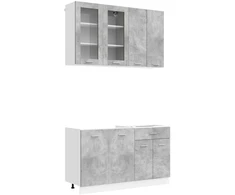 Virtuvės vienetas LYON 4 pcs Betono pilka Apdirbta mediena