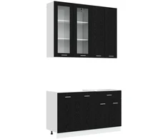 Virtuvės vienetas LYON 4 pcs Juodojo ąžuolo Apdirbta mediena