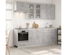 Virtuvės vienetas LYON 8 pcs Betono pilka Apdirbta mediena