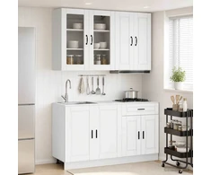 Virtuvės vienetas PORTO 4 pcs Balta Apdirbta mediena