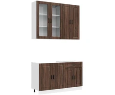 Virtuvės vienetas PORTO 4 pcs Ruda ąžuolo Apdirbta mediena