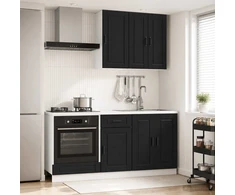 Virtuvės vienetas PORTO 5 pcs Juoda Apdirbta mediena