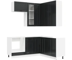 Virtuvės vienetas PORTO 8 pcs Juoda Apdirbta mediena