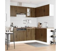 Virtuvinių spintelių komplektas, 11 dalių, Kalmar, ruda