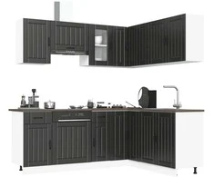 Virtuvinių spintelių komplektas, 11 dalių, Kalmar, juoda