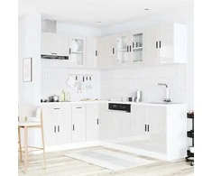 Virtuvinių spintelių komplektas, 11 dalių, Porto, balta