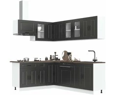 Virtuvinių spintelių komplektas, 11 dalių, Kalmar, juoda