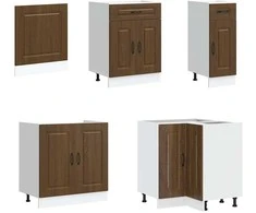 Virtuvinių spintelių komplektas, 11 dalių, Kalmar, ruda