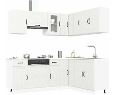 Virtuvinių spintelių komplektas, 11 dalių, Kalmar, balta