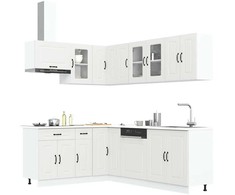 Virtuvinių spintelių komplektas, 11 dalių, Kalmar, balta