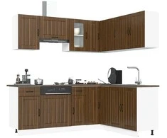 Virtuvinių spintelių komplektas, 11 dalių, Kalmar, ruda