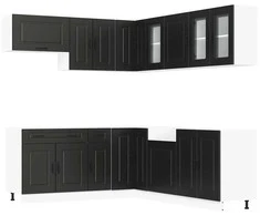 Virtuvinių spintelių komplektas, 11 dalių, Kalmar, juoda