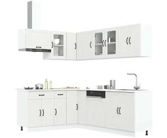 Virtuvinių spintelių komplektas, 11 dalių, Lucca, balta