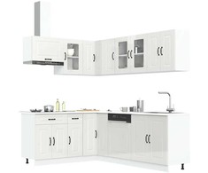 Virtuvinių spintelių komplektas, 11 dalių, Kalmar, balta