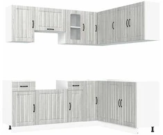 Virtuvinių spintelių komplektas, 11 dalių, Kalmar, pilka