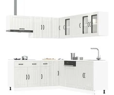 Virtuvinių spintelių komplektas, 11 dalių, Lucca, balta