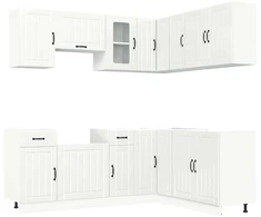 Virtuvinių spintelių komplektas, 11 dalių, Kalmar, balta