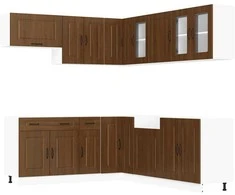 Virtuvinių spintelių komplektas, 11 dalių, Kalmar, ruda