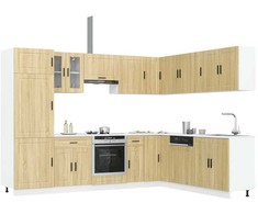 Virtuvinių spintelių komplektas, 14 dalių, Porto, ąžuolo