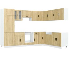 Virtuvinių spintelių komplektas, 14 dalių, Porto, ąžuolo
