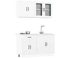 Virtuvinių spintelių komplektas, 4 dalių, Kalmar, balta