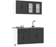 Virtuvinių spintelių komplektas, 4 dalių, Lucca, juoda