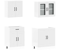Virtuvinių spintelių komplektas, 4 dalių, Kalmar, balta