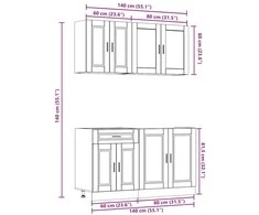 Virtuvinių spintelių komplektas, 4 dalių, Porto, balta