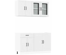 Virtuvinių spintelių komplektas, 4 dalių, Lucca, balta