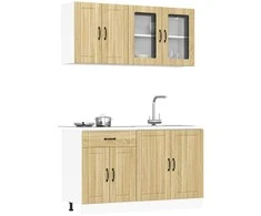 Virtuvinių spintelių komplektas, 4 dalių, Lucca, ąžuolo