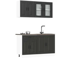 Virtuvinių spintelių komplektas, 4 dalių, Kalmar, juoda
