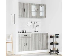 Virtuvinių spintelių komplektas, 4 dalių, Lucca, pilka