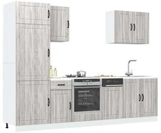 Virtuvinių spintelių komplektas, 7 dalių, Lucca, pilka