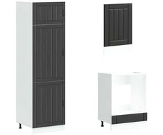 Virtuvinių spintelių komplektas, 7 dalių, Lucca, juoda