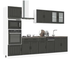 Virtuvinių spintelių komplektas, 7 dalių, Kalmar, juoda