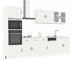 Virtuvinių spintelių komplektas, 7 dalių, Porto, balta