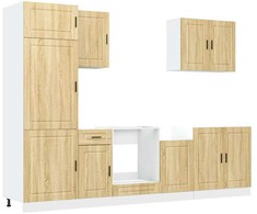 Virtuvinių spintelių komplektas, 7 dalių, Porto, ąžuolo