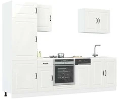 Virtuvinių spintelių komplektas, 7 dalių, Kalmar, balta