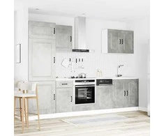 Virtuvinių spintelių komplektas, 7 dalių, Kalmar, betono pilka