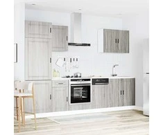 Virtuvinių spintelių komplektas, 7 dalių, Porto, pilka