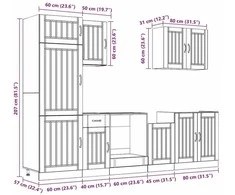 Virtuvinių spintelių komplektas, 7 dalių, Lucca, artisano