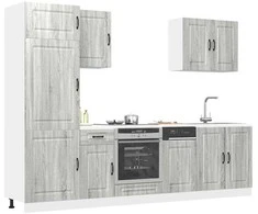 Virtuvinių spintelių komplektas, 7 dalių, Kalmar, pilka