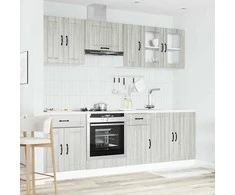Virtuvinių spintelių komplektas, 8 dalių, Kalmar, pilka