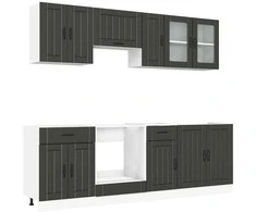 Virtuvinių spintelių komplektas, 8 dalių, Kalmar, juoda