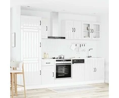 Virtuvinių spintelių komplektas, 8 dalių, Lucca, balta