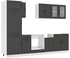 Virtuvinių spintelių komplektas, 8 dalių, Kalmar, juoda