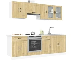 Virtuvinių spintelių komplektas, 8 dalių, Kalmar, ąžuolo