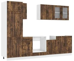Virtuvinių spintelių komplektas, 8 dalių, Lucca, dūminio